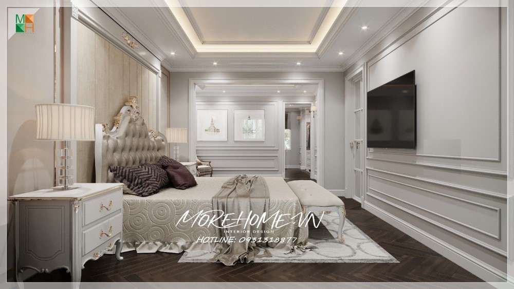 *Biệt Thự Gleximco Với Thiết Kế Nội Thất Gỗ Óc Chó Đậm Chất Tân Cổ Điển